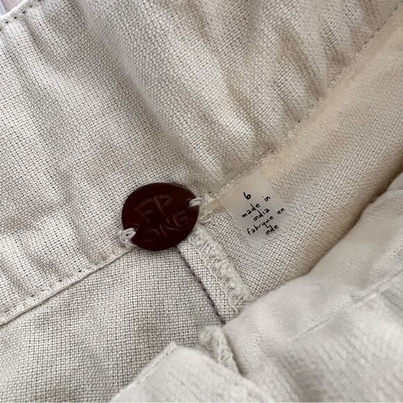 NWOT Free people one Penny high waist tie cream ivory long Raw Hem shorts 6 - Picture 10 of 14